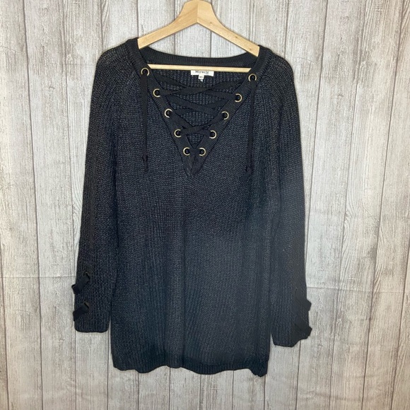 MIRACLE TIE-UP V-NECK SWEATER - Picture 2 of 9